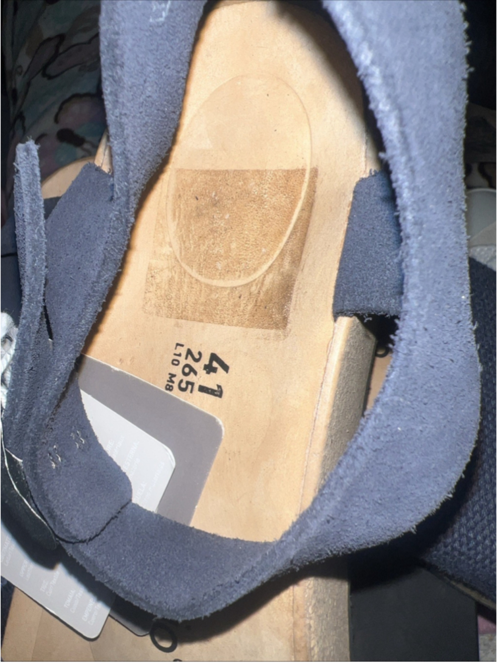 Papillio by Birkenstock Glenda Blue Nubuck Leather Platform Wedge Sandals 41 L10 - Picture 12 of 12